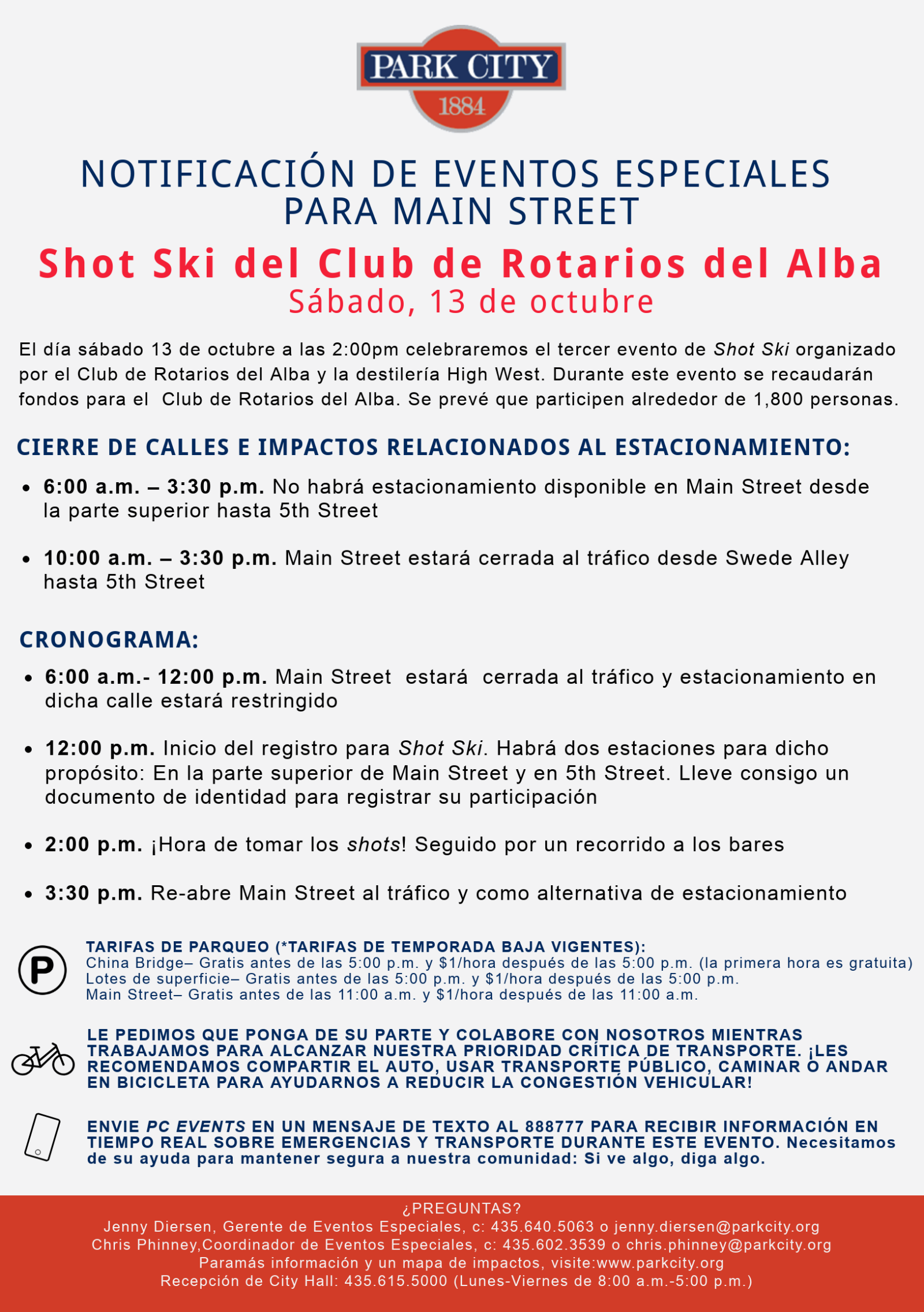 Event Notice: Shot Ski 2018 - Espanol