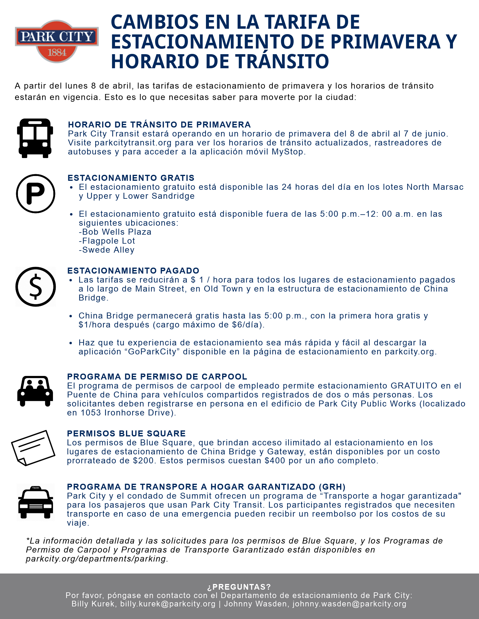 Spring Parking Rates_2019 Espanol