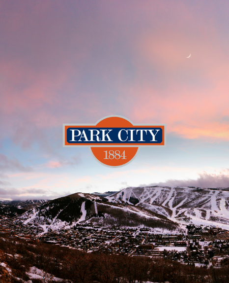 Park City at Sunset with Logo